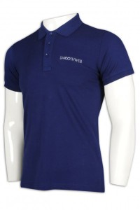 P1106 訂製淨色男裝Polo恤 修身 數碼市場推廣行業 數碼傳媒推廣 制服  Polo恤生產商     寶藍色